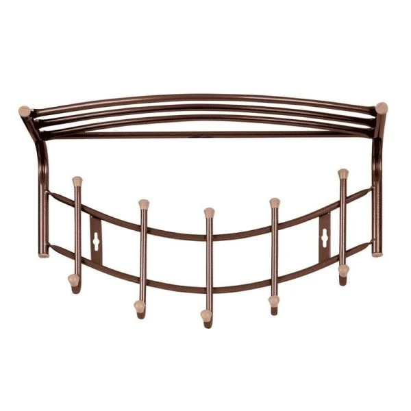 Вешалка 5 крючков настенная 525*300*235мм металл коричневый НВН1 (5)