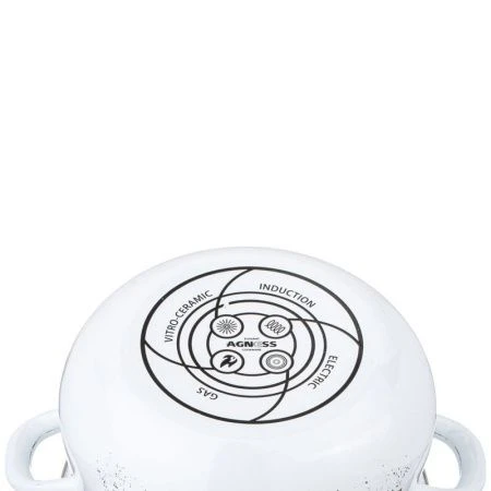 Кастрюля 1,5л эмаль Family Farm с крышкой 16см выс.10см (6)