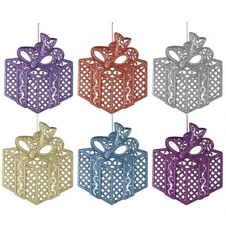 Игрушка новогодняя на елку ПОДАРОК 24см (6цветов) HS121 JC-6641 (288)