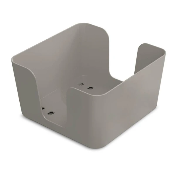 Салфетница 146*146*87мм пластик СМАРТ пыльно-серая квадратная (28)