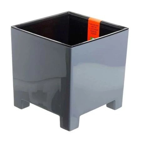 Горшок цветочный 2,1л 14*14см пластик НАРД с вкладкой серый муссон (8)