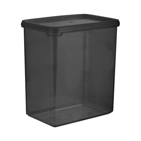 Банка для сыпучих продуктов 1,1л пластик BLACK прямоугольная (10)