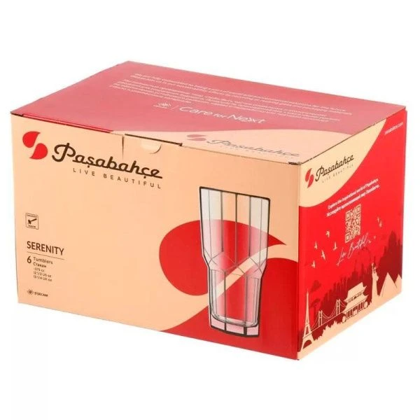 Стаканы набор 6шт 375мл стекло SERENITY (4)