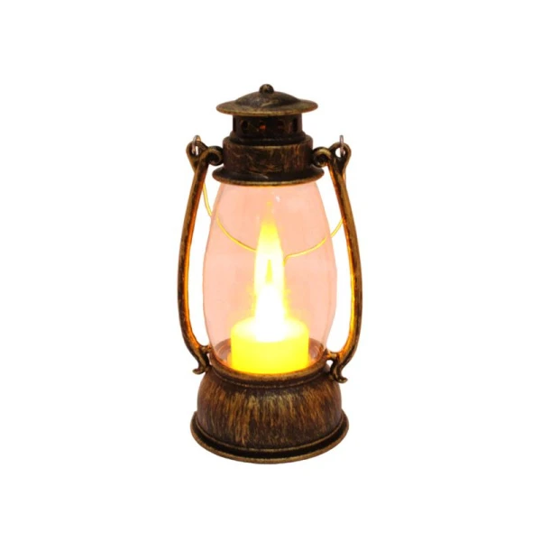 Фонарь светодиодный со свечой пластик 13*6см работает от батареек JC-15160 (360)