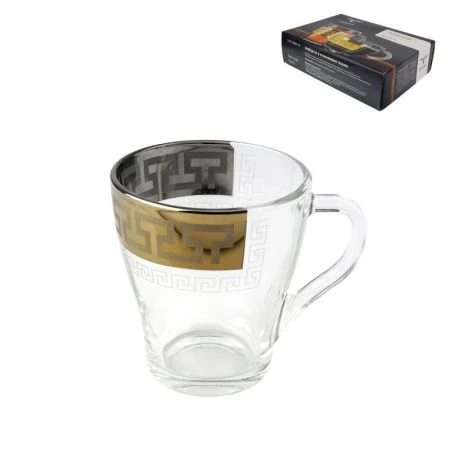 Кружка набор 6пр стекло ГРЕЧЕСКИЙ УЗОР GE03-1649/S/О (12/4)