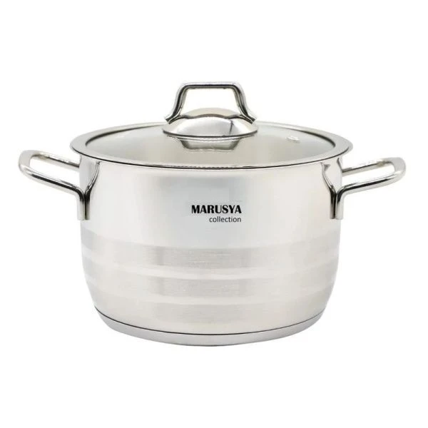 Кастрюля 8,2л нерж.сталь КЛАССИКА со стекл.крышкой 26см (4)