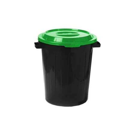 Бак 60л пластик с крышкой ярко-зеленый 480*530*550мм IDEA (1)