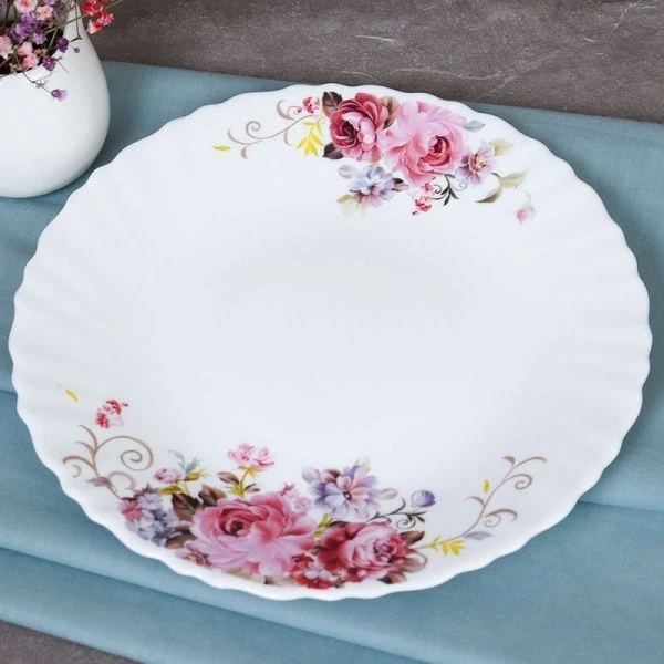 Тарелка мелкая 19см стеклокерамика РОЗОВАЯ КОМПОЗИЦИЯ десертная LXP75 (19010-1) (6/48)