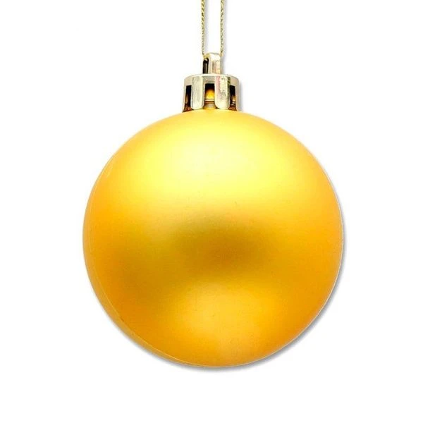 Набор новогодних красных и золотых матовых ёлочных шаров "Бархат" 8 см  (4 шт.) НУ-6984