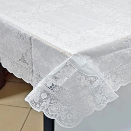 Скатерть 36 (90см) ПВХ КРУГ EMBOSSED бежевая/коричневая 101ВВ (144)