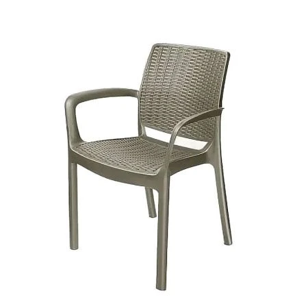 Кресло 550*590*820мм пластик Rodos (max нагрузка до 140кг) серо-коричневый (4)