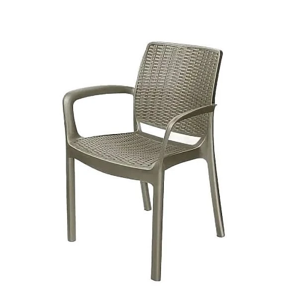 Кресло 550*590*820мм пластик Rodos (max нагрузка до 140кг) серо-коричневый (4)