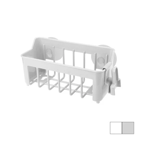 Держатель подвесной на присосках 188*89*93мм пластик HELPER белый/серый (16)
