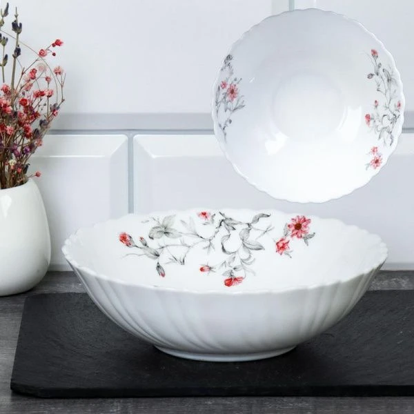 Салатник 480мл 15,5см стеклокерамика СЕРЫЙ КУСТИК TW-60 (7318) (6/72)