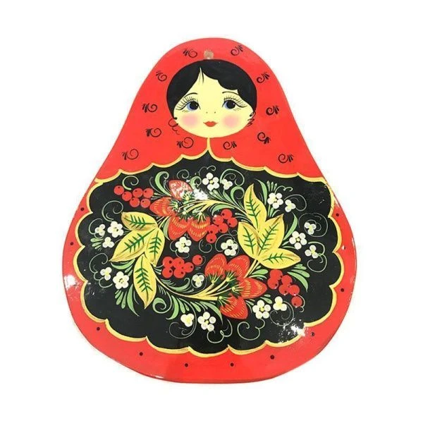 Доска разделочная дерево Матрешка с хохломской росписью (1)