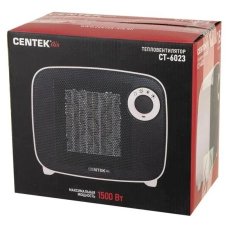 Тепловентилятор пластик Centek CT-6023 керам.нагрев 750/1500Вт,защита от перегрева,обогр./вентил(10)