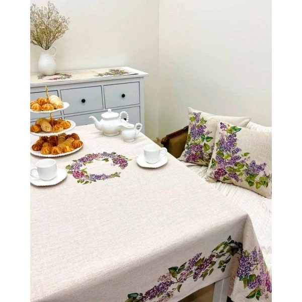 Скатерть 160*250см гобелен СИРЕНЬ