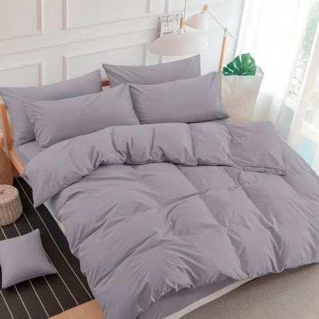 КПБ семейный поплин однотонный Престиж грей (пр.240*215, под.215*150*2, нав.70*70*2)