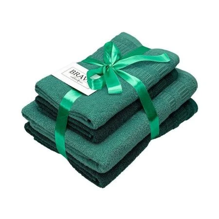 Набор полотенец махровых 4пр 50*80см*2/70*130см*2 Памир зеленый 380гр м7701_39