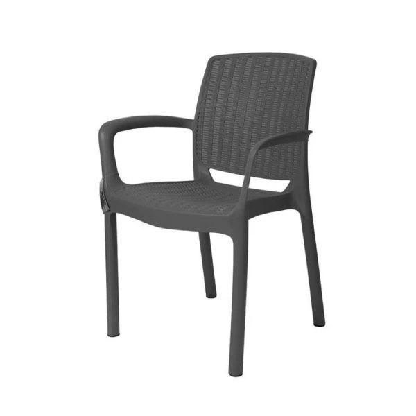 Кресло 550*590*820мм пластик Rodos (max нагрузка до 140кг) графитовый (4)