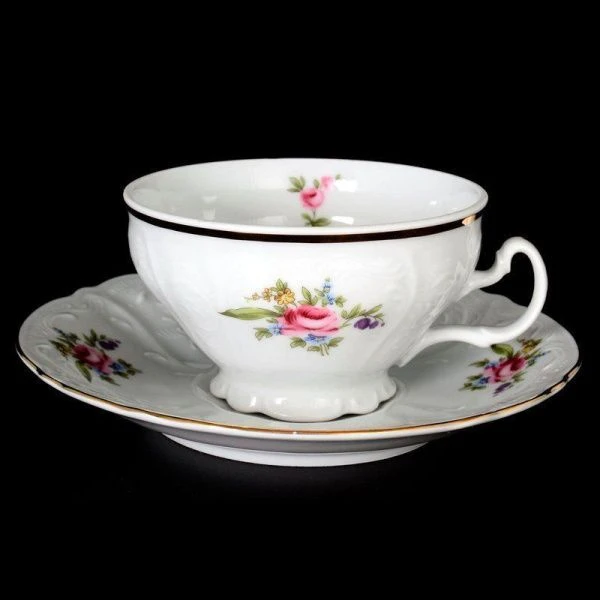 Чайный набор 17пр фарфор ПОЛЕВОЙ ЦВЕТОК Бернадотт на 6 персон 220мл (1)