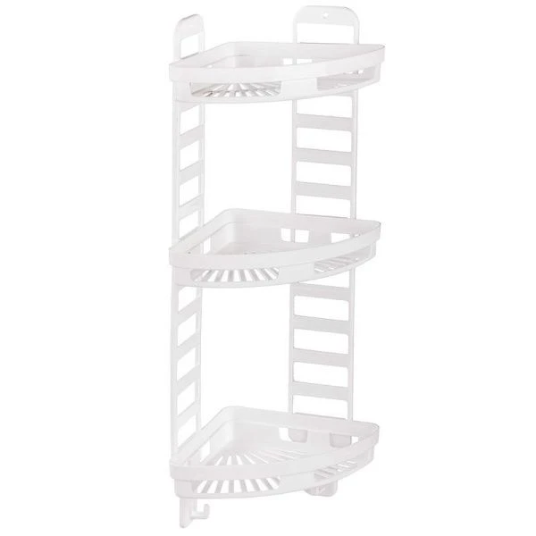 Полка угловая 250*180*580мм пластик Трансформер белая (12)