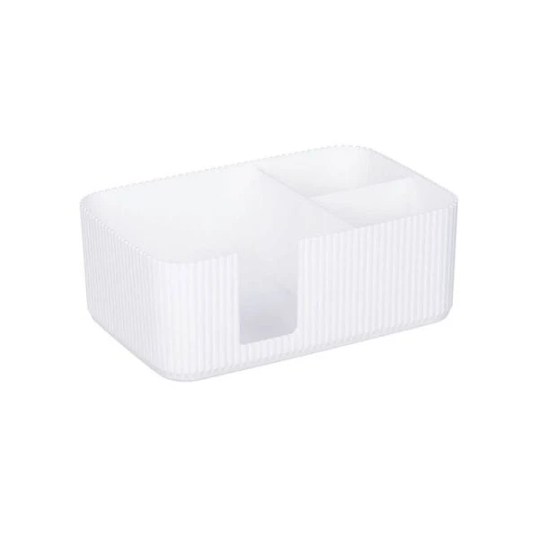 Салфетница 3 секции 22*14,5*8см пластик СТРИП белый (12)