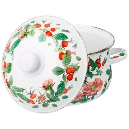 Кастрюля 2,8л эмаль Fruit Basket с крышкой 20см выс.12см (6)