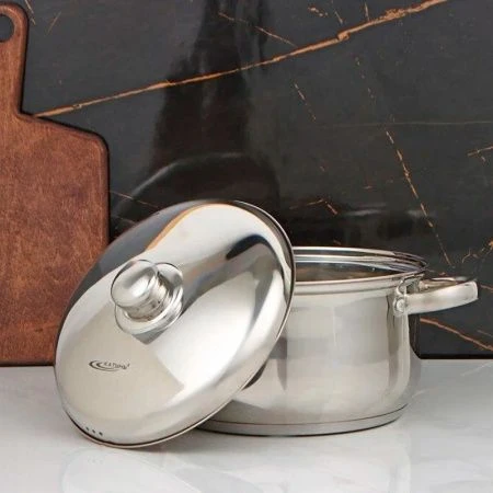 Кастрюля 4,5л нерж.сталь ГРЕТТА мет.крышка 22см толщина стенок 0,4мм индукция KT04-D-45м (4)