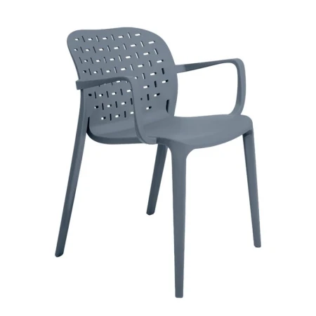 Кресло 52*58*79см пластик Kosmo Ola dom серый нагрузка до 150кг (1)