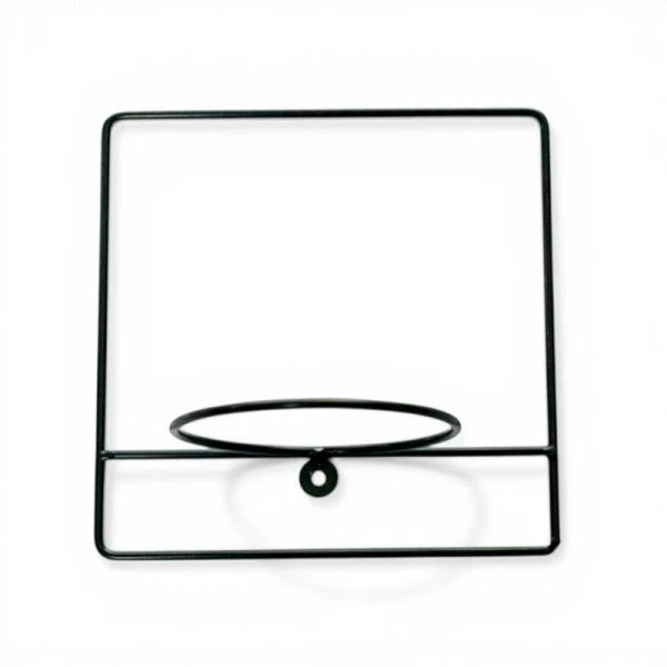 Подставка настенная на 1 цветок 21*21*13см металл черная 15-105B