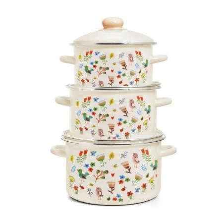 Набор кастрюль 3пр 2/3/4л эмаль КАЛЕЙДОСКОП цилиндрический (1)