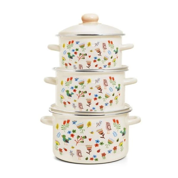 Набор кастрюль 3пр 2/3/4л эмаль КАЛЕЙДОСКОП цилиндрический (1)