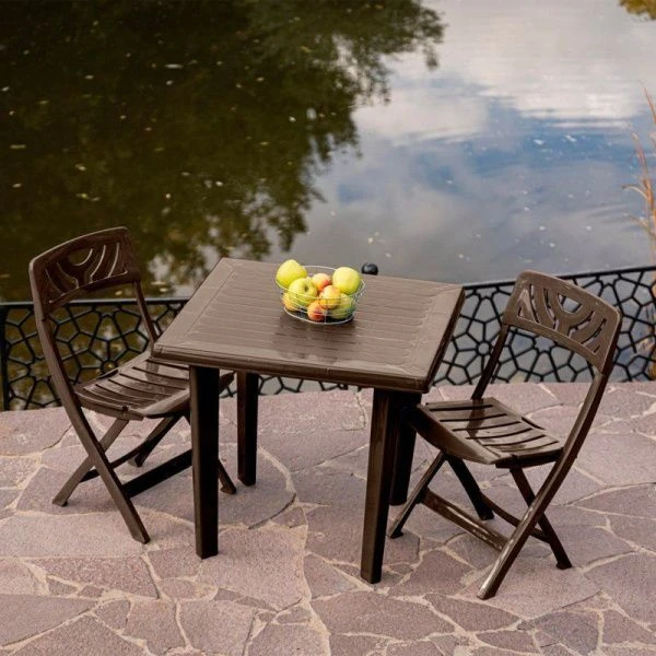 Стул складной 460*500*820мм пластик Decorona DeRiviera теплый орех (max нагр. 100кг) (18)