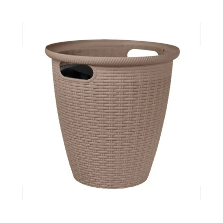 Кашпо напольное 20л 328мм пластик Rattan с внутр. горшком 11л, французский платан (5) ВЫВОД