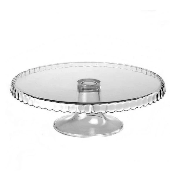 Подставка для торта 28см стекло PATISSERIE на ножке бортик вниз 98259B (4)