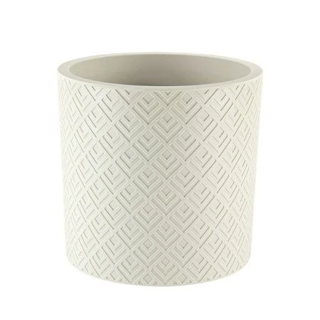 Кашпо 9,5л d280мм пластик ЭТНА белый ротанг с вставкой (6)