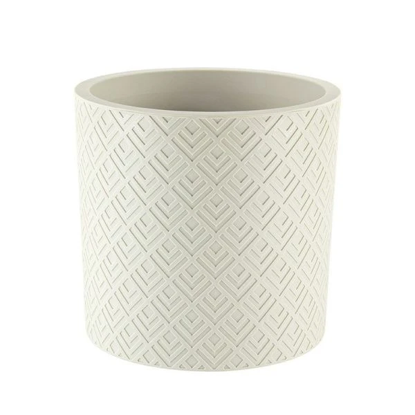Кашпо 9,5л d280мм пластик ЭТНА белый ротанг с вставкой (6)