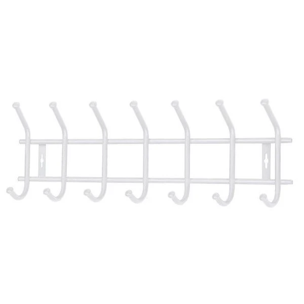 Вешалка 7 крючков настенная 665*192*80мм металл ВНТ7М белая матовая (5)