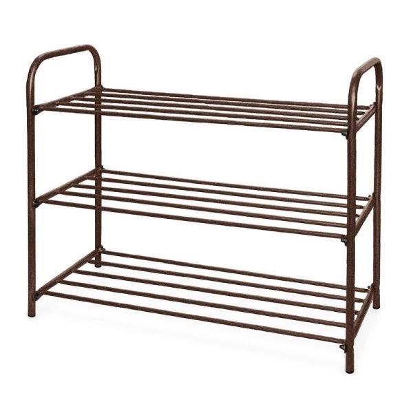Полка для обуви 3 секции 590*330*800мм металл КОМФОРТ узкая медный антик ЭТК3 (1)