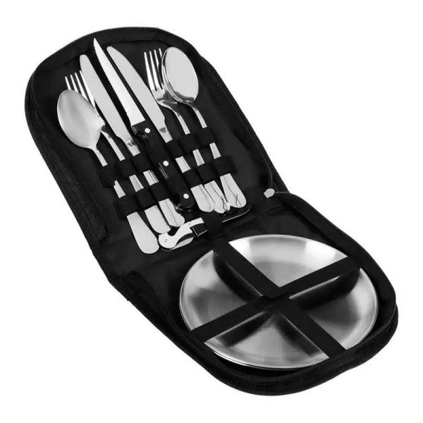 Набор подарочный 11пр (3 ножа, 2 вилки, 2 ложки, 2 тарелки, открывалка) (6)