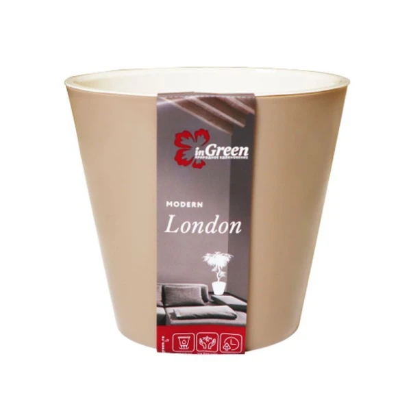 Горшок для цветов 5л 230мм пластик London молочный шоколад (15)
