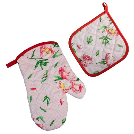 Кухонный набор 2пр (прихватка, рукавица) рогожка СОЦВЕТИЕ LeSonnet арт. 18
