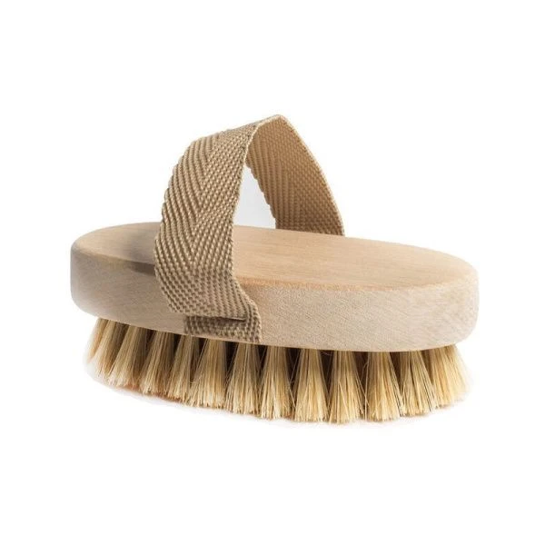 Щетка банная 12*7см дерево с ремешком натуральная щетина (50)