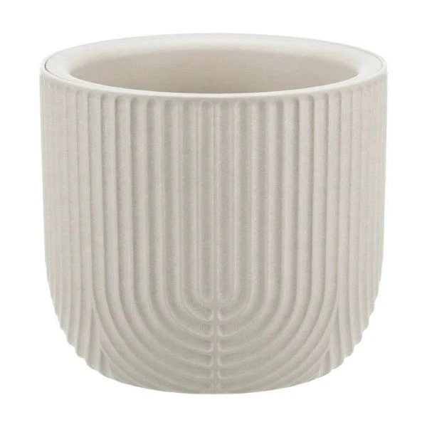 Кашпо 7,8л 280мм пластик РАМОНА со вставкой белый ротанг (1)