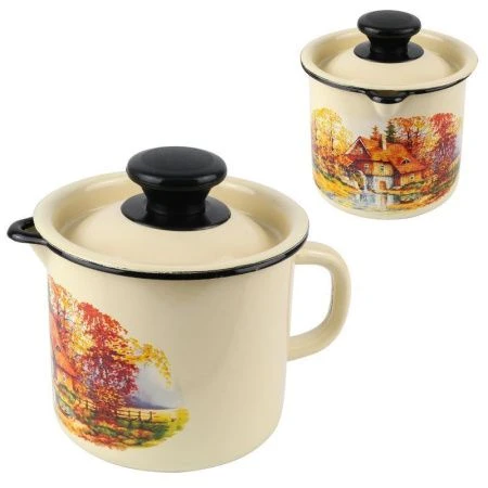 Кружка 1л эмаль СТАРАЯ МЕЛЬНИЦА слон.кость с рис. с крышкой 40204-072/4-У (9) Кружка 1л эмаль СТАРАЯ МЕЛЬНИЦА слон.кость с рис. с крышкой 40204-072/4-У (9)