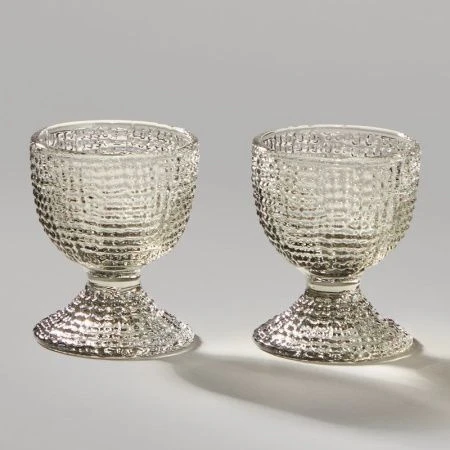 Набор подставок под яйцо 2шт 5,5*6см стекло Tempo grey (36)