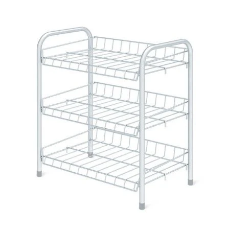 Полка для обуви 3 секции 460*280*520мм металл белая матовая ЭТ4 (1)