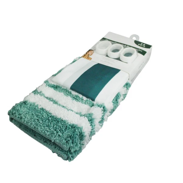 Комплект для ванной 2пр штора и коврик 180*180/45*65см полиэстер mix (36)