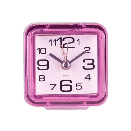 Будильник 7*7см кварц РУБИН Классика розовый (40)